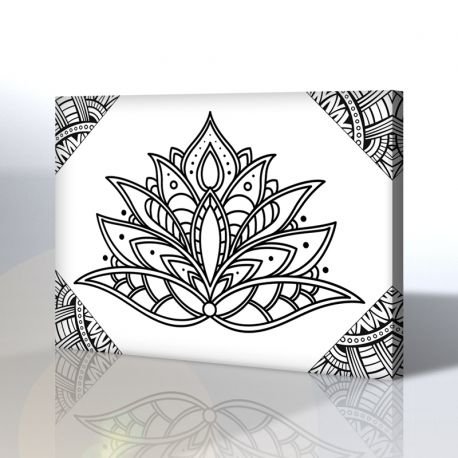 Çiçek Kanvas Boyama Tablosu (Mandala Tablosu)