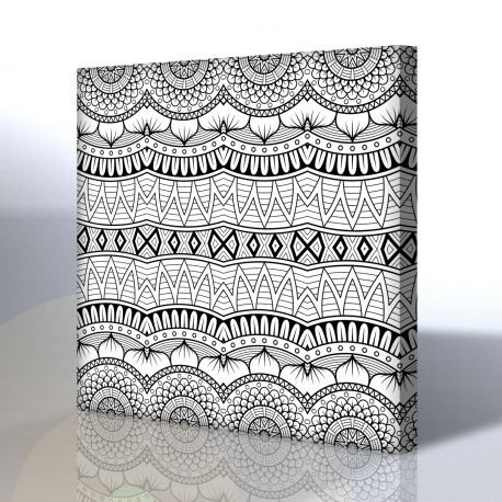 Desenler - Tribal Kanvas Boyama Tablosu (Mandala Tablosu)