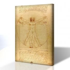 Vitruvius Adamı - Leonardo Da Vinci Kanvas Tablo