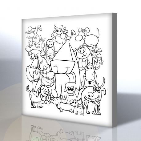 Köpekler Boyama Tablosu (Mandala Tablosu)