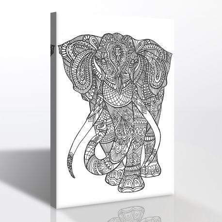 Fil Kanvas Boyama Tablosu (Mandala Tablosu)