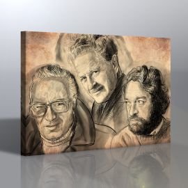 Nazım Hikmet - Yaşar Kemal - Oğuz Atay Kanvas Tablo