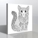 Kedi Mandala Boyama Tablosu