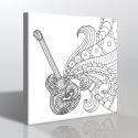 Gitar ve Müzik Kanvas Mandala Boyama Tablosu