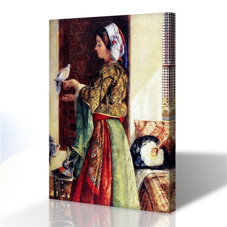 Güvercin Terbiyecisi - John Frederick Lewis Kanvas Tablo