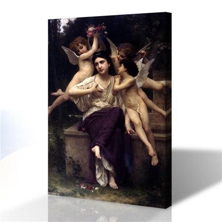Melekler Ve Kadın - William-Adolphe Bouguereau Kanvas Tablo
