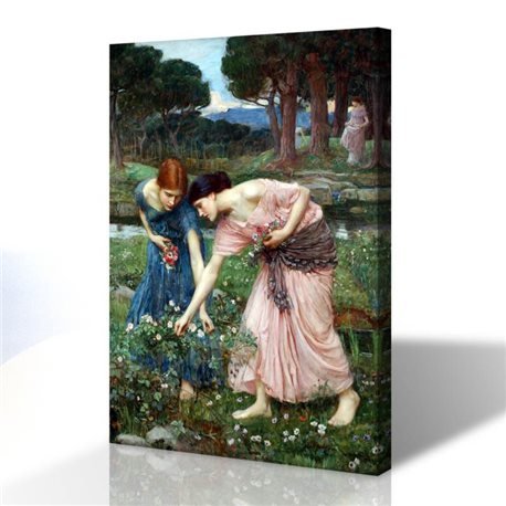Çiçek Toplayan Kızlar - John William Waterhouse Kanvas Tablo