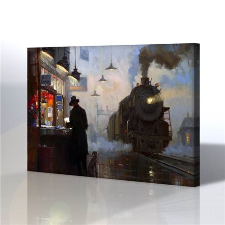 Tren Garı Kanvas Tablo