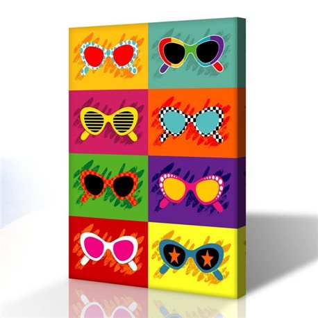 Pop Art Gözlükler Kanvas Tablo