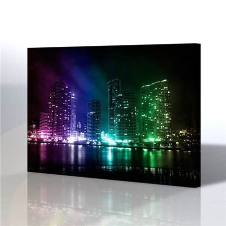 Renkli Gece Manhattan Kanvas Tablo