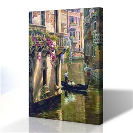 Venedik Kanal Manzarası Kanvas Tablo