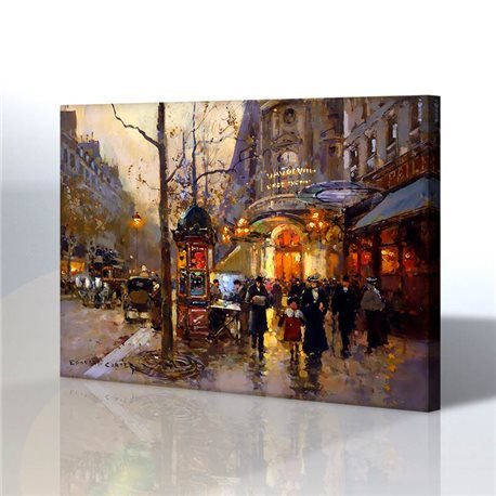 Sokak Manzarası - Edouard Leon Kanvas Tablo