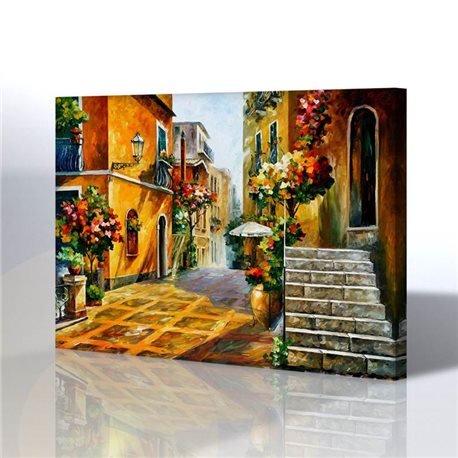 Ev Bahçe Manzarası - Leonid Afremov Kanvas Tablo