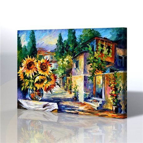 Ev Bahçe Manzarası - Leonid Afremov Kanvas Tablo