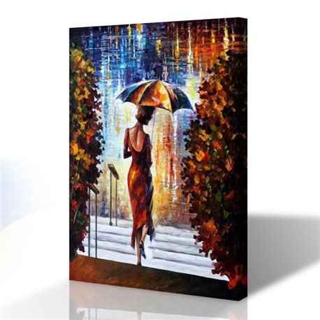 Sokak Manzarası - Leonid Afremov Kanvas Tablo