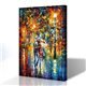 Sokak Manzarası - Leonid Afremov Kanvas Tablo