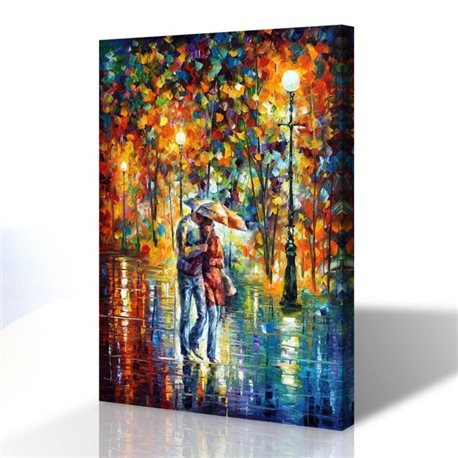 Sokak Manzarası - Leonid Afremov Kanvas Tablo