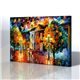 Sokak Manzarası - Leonid Afremov Kanvas Tablo