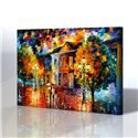 Sokak Manzarası - Leonid Afremov Kanvas Tablo
