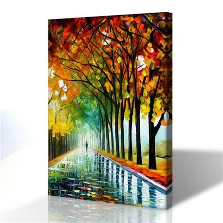 Sokak Manzarası - Leonid Afremov Kanvas Tablo