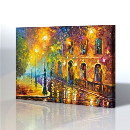 Sokak Manzarası - Leonid Afremov Kanvas Tablo