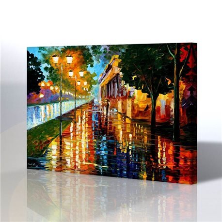Sokak Manzarası - Leonid Afremov Kanvas Tablo
