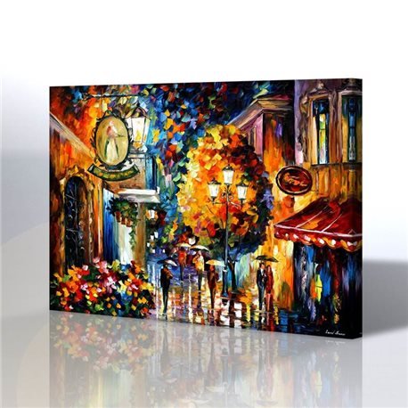 Sokak Manzarası - Leonid Afremov Kanvas Tablo