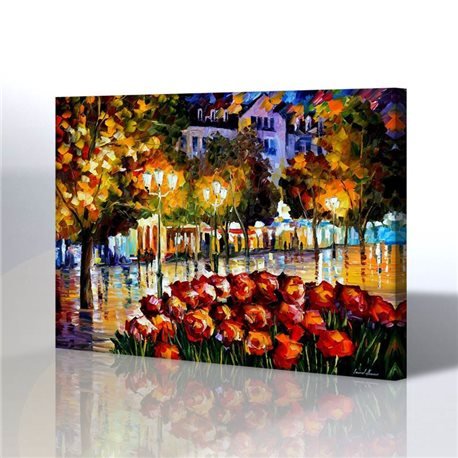 Sokak Manzarası - Leonid Afremov Kanvas Tablo