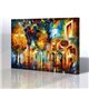 Sokak Manzarası - Leonid Afremov Kanvas Tablo