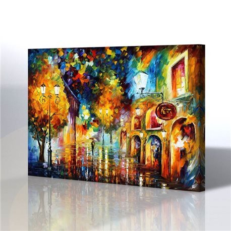 Sokak Manzarası - Leonid Afremov Kanvas Tablo