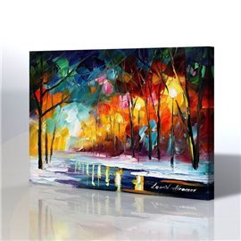 Sokak Manzarası - Leonid Afremov Kanvas Tablo