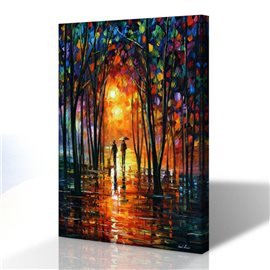 Sokak Manzarası - Leonid Afremov Kanvas Tablo