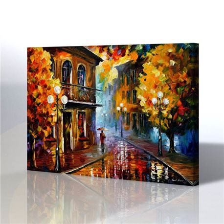 Sokak Manzarası - Leonid Afremov Kanvas Tablo