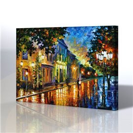 Sokak Manzarası - Leonid Afremov Kanvas Tablo