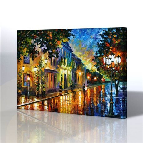 Sokak Manzarası - Leonid Afremov Kanvas Tablo