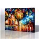 Sokak Manzarası - Leonid Afremov Kanvas Tablo