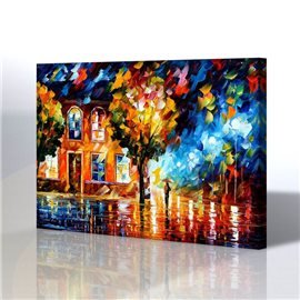 Sokak Manzarası - Leonid Afremov Kanvas Tablo