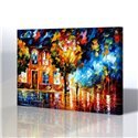 Sokak Manzarası - Leonid Afremov Kanvas Tablo