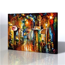 Sokak Manzarası - Leonid Afremov Kanvas Tablo