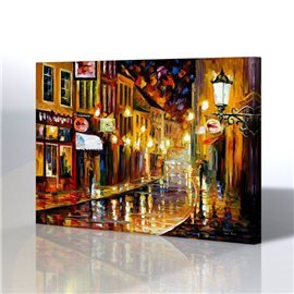 Sokak Manzarası - Leonid Afremov Kanvas Tablo