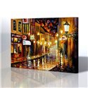 Sokak Manzarası - Leonid Afremov Kanvas Tablo