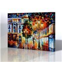 Sokak Manzarası - Leonid Afremov Kanvas Tablo