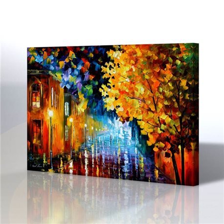 Sokak Manzarası - Leonid Afremov Kanvas Tablo