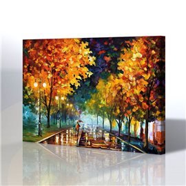 Sokak Manzarası - Leonid Afremov Kanvas Tablo