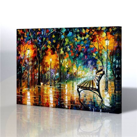 Sokak Manzarası - Leonid Afremov Kanvas Tablo