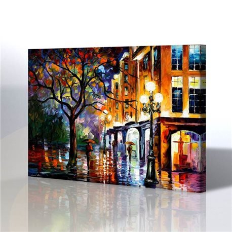 Sokak Manzarası - Leonid Afremov Kanvas Tablo
