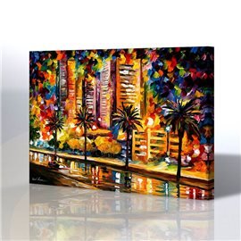Sokak Manzarası - Leonid Afremov Kanvas Tablo
