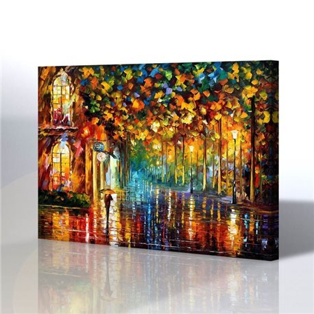 Sokak Manzarası - Leonid Afremov Kanvas Tablo