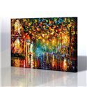 Sokak Manzarası - Leonid Afremov Kanvas Tablo