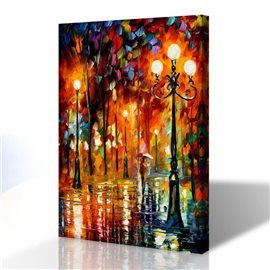 Sokak Manzarası - Leonid Afremov Kanvas Tablo